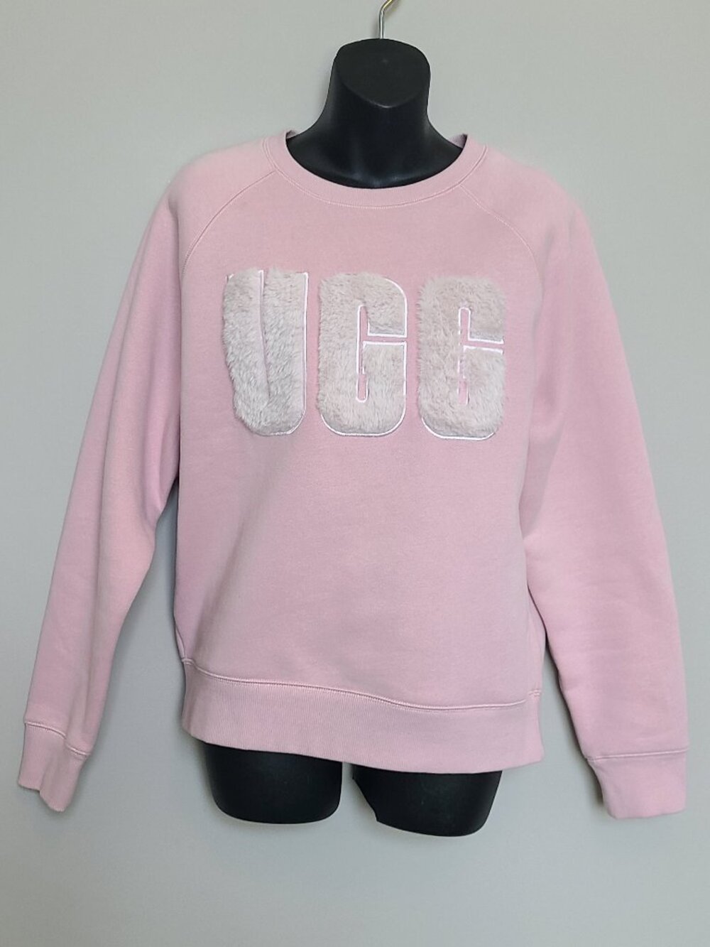 Ugg Light Pink Sweatshirt Size Small Fuzzy Letters Logo